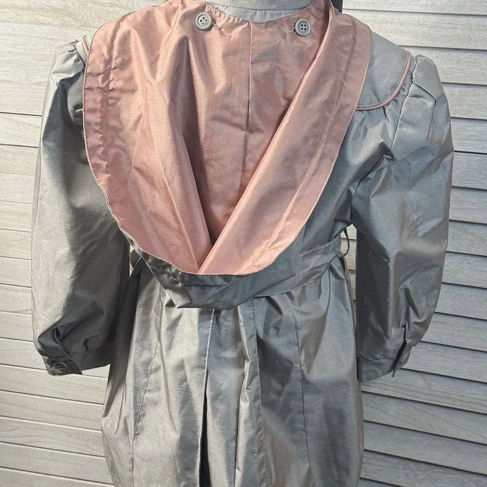 Rothschild Vintage Girls Jacket Tie Waist Raincoat Preppy Spring Coat 4T Classic